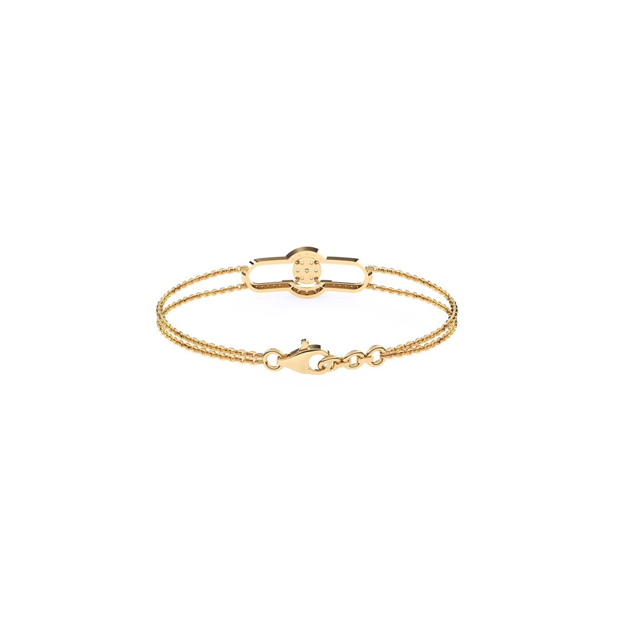 14K Rose Gold Trendy Lab Grown Diamond Bracelet